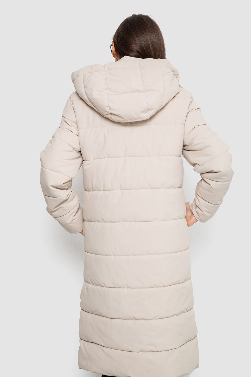 Куртка женская удлиненная батал, цвет светло-бежевый, 207R006-1 — изображение 4