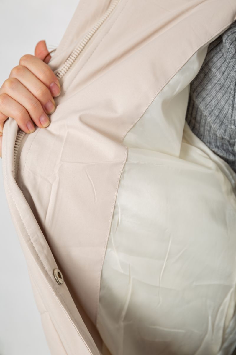Куртка женская удлиненная батал, цвет светло-бежевый, 207R006-1 — изображение 7