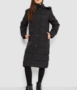 Куртка женская удлиненная батал, цвет черный, 207R006-1