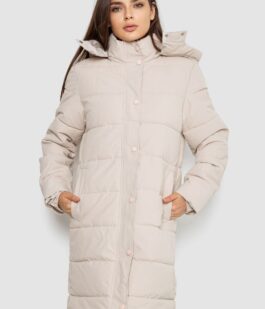 Куртка женская удлиненная батал, цвет светло-бежевый, 207R006-1