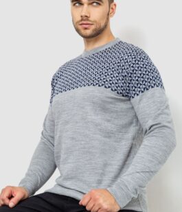 Свитер мужской, цвет серо-синий, 161R898