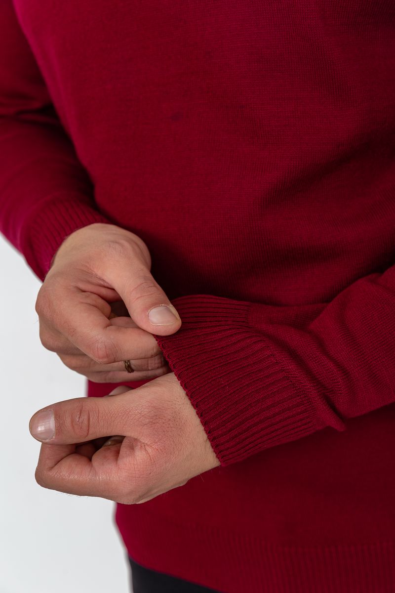 Свитер мужской, цвет бордово-синий, 161R898 — изображение 5