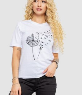 Футболка женская с принтом, цвет белый, 241R127