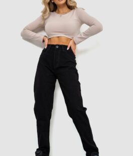 Джинси женские MOM, цвет черный, 244R8570