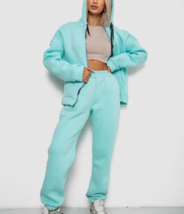 Спортивный костюм женский на флисе, цвет мятный, 238R5715