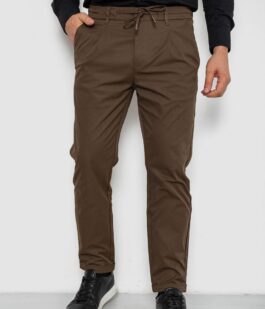 Брюки мужские классические однотонные, цвет коричневый, 157RU02-016