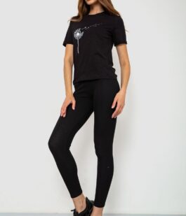 Футболка женская с принтом, цвет черный, 241R124