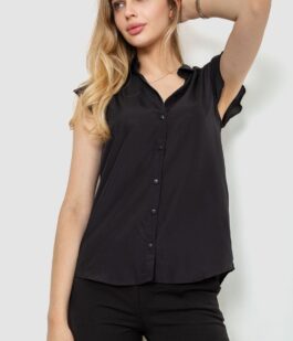 Блуза однотонная, цвет черный, 244R192
