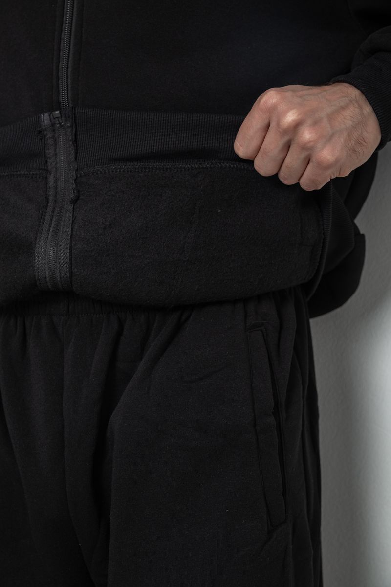 Спортивный костюм мужской на флисе, цвет черный, 244R981-LH — изображение 6