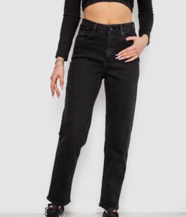 Джинсы женские однотонные, цвет черный, 244R3303