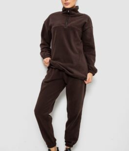 Спортивный костюм женский на флисе, цвет шоколадный, 241R2007