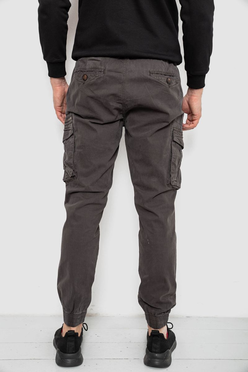 Штаны мужские однотонные, цвет серый, 244R1641 — изображение 4