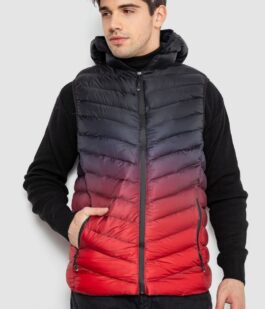 Жилетка мужская демисезонная, цвет черно-красный, 244RC888