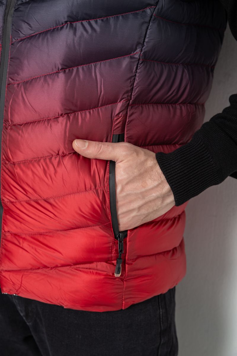 Жилетка мужская демисезонная, цвет черно-красный, 244RC888 — изображение 5