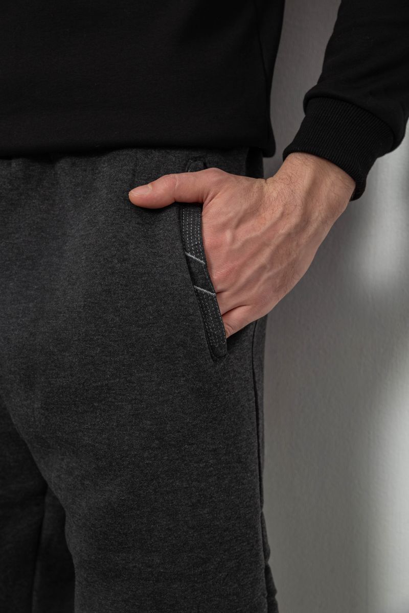 Спортивные штаны мужские на флисе, цвет серый, 244R41553 — изображение 5