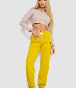 Спортивные штаны женские, цвет горчичный, 247R4670