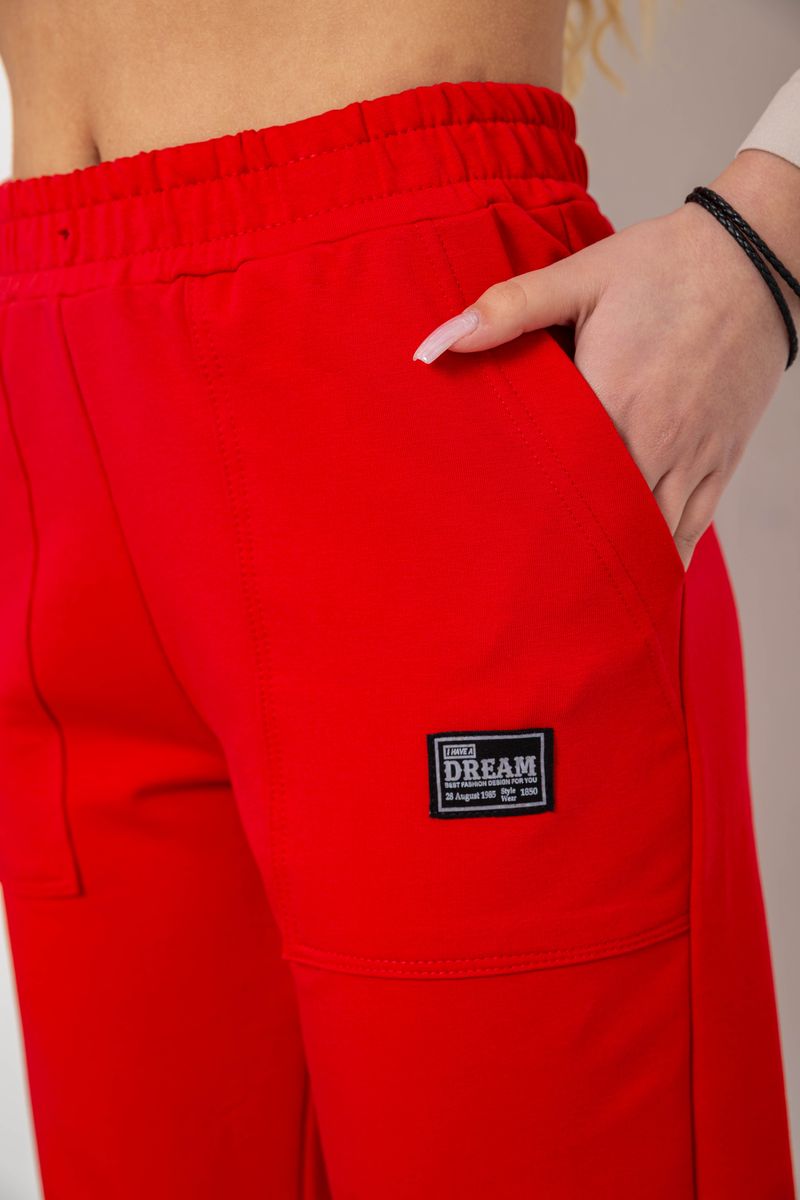 Спортивные штаны женские, цвет красный, 247R4670 — изображение 5