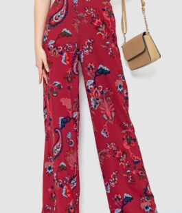 Штаны женские свободного кроя, цвет бордовый, 244R050