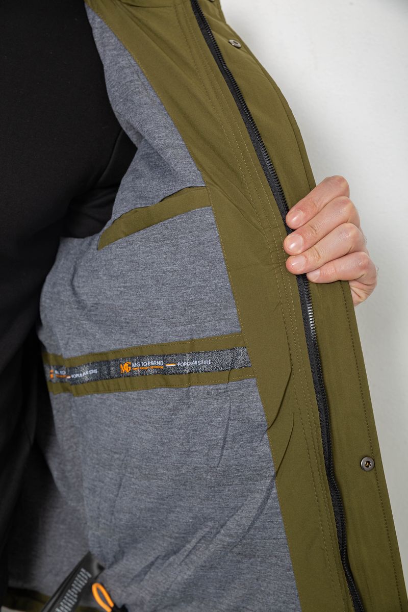 Куртка мужская демисезонная с капюшоном, цвет хаки, 244RL9159AL — изображение 6