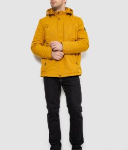 Куртка мужская демисезонная с капюшоном, цвет желтый, 244RL9159AL