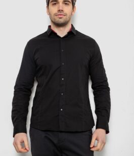 Рубашка мужская однотонная, цвет черный, 186R2066