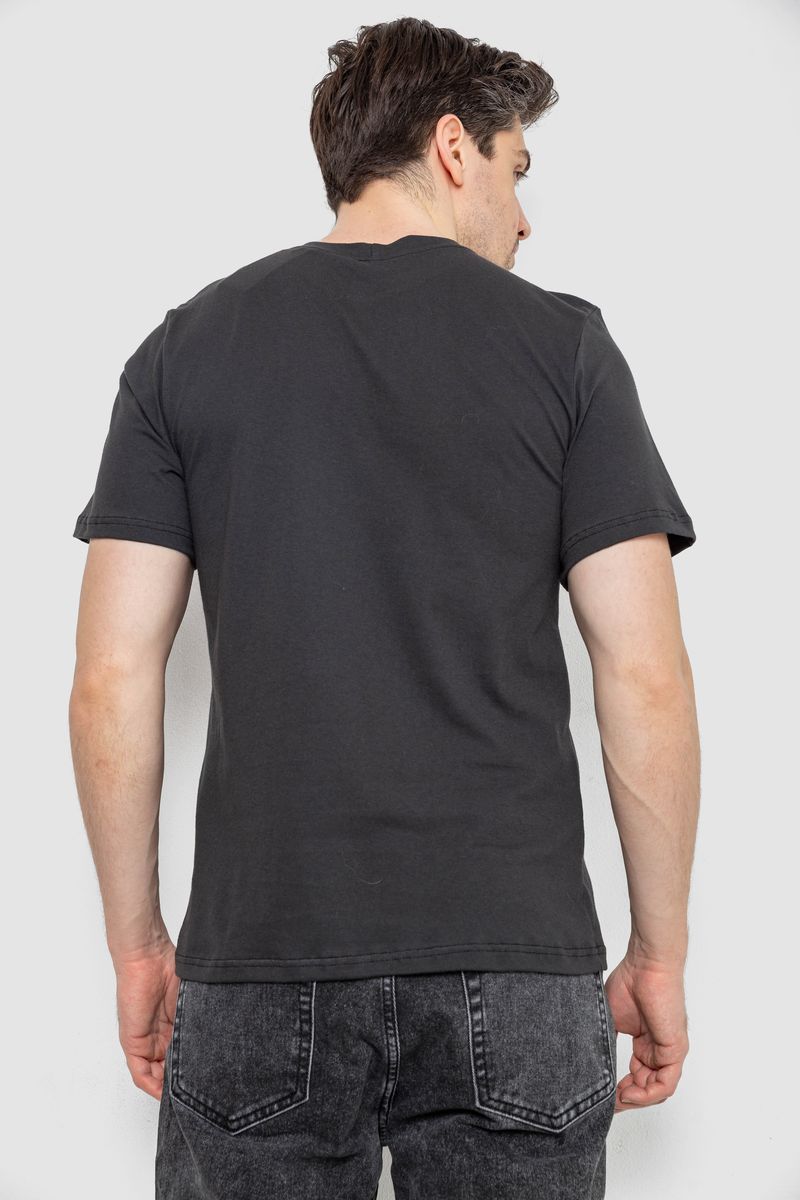 Футболка мужская с принтом, цвет темно-серый, 241R1904 — изображение 4