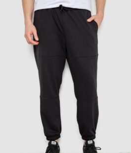 Спортивные мужские штаны демисезонные, цвет черный, 241R001-1