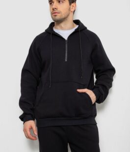 Спортивный костюм мужской из турецкой трехнити на флисе., цвет черный, 238R166