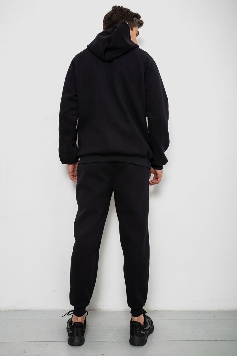 Спортивный костюм мужской из турецкой трехнити на флисе., цвет черный, 238R166 — изображение 4