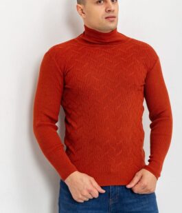 Свитер-гольф мужской, цвет терракотовый, 161R892