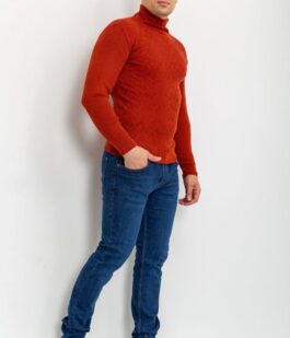 Свитер-гольф мужской, цвет терракотовый, 161R892