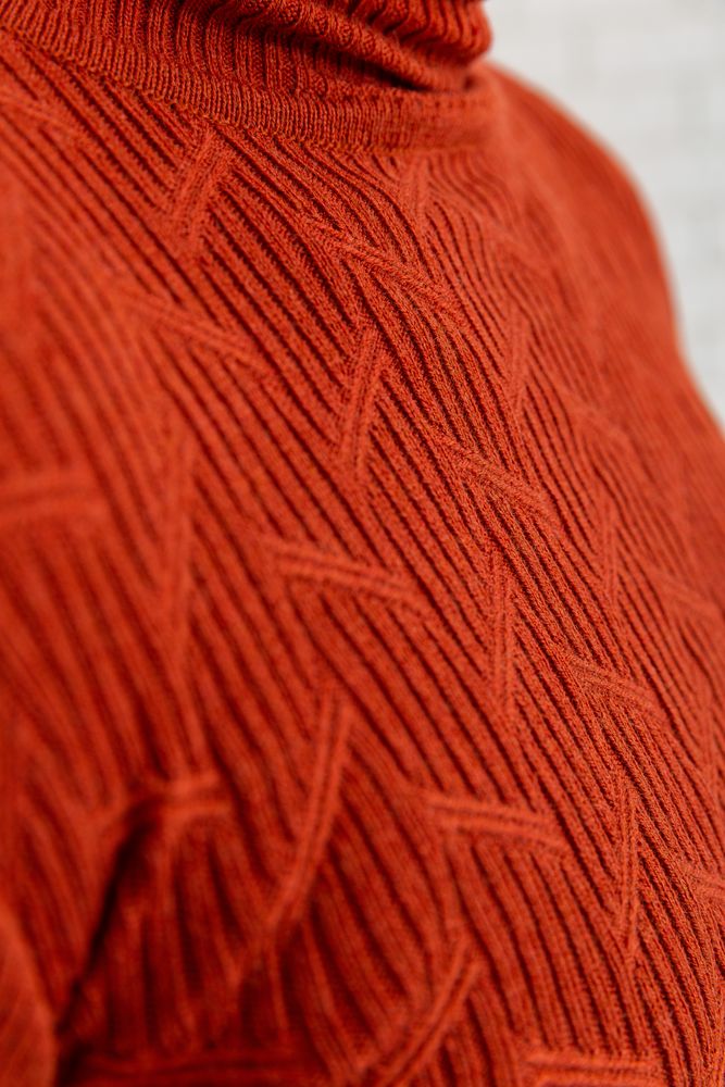 Свитер-гольф мужской, цвет терракотовый, 161R892 — изображение 5