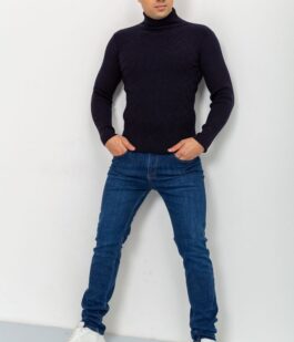 Свитер-гольф мужской, цвет темно-синий, 161R892