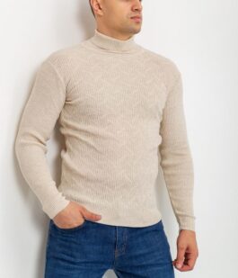 Свитер-гольф мужской, цвет светло-бежевый, 161R892