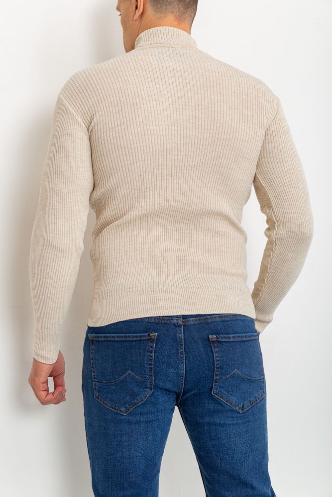 Свитер-гольф мужской, цвет светло-бежевый, 161R892 — изображение 4