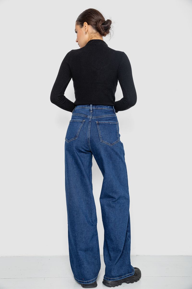 Джинсы женские Palazzo на тонком флисе, цвет синий, 207RV233-6 — изображение 4