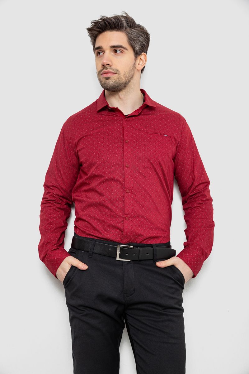 Рубашка мужская однотонная с принтом