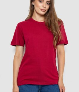 Футболка женская однотонная, цвет бордовый, 238R112