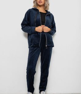 Спортивный костюм женский велюровый, цвет синий, 257R4119