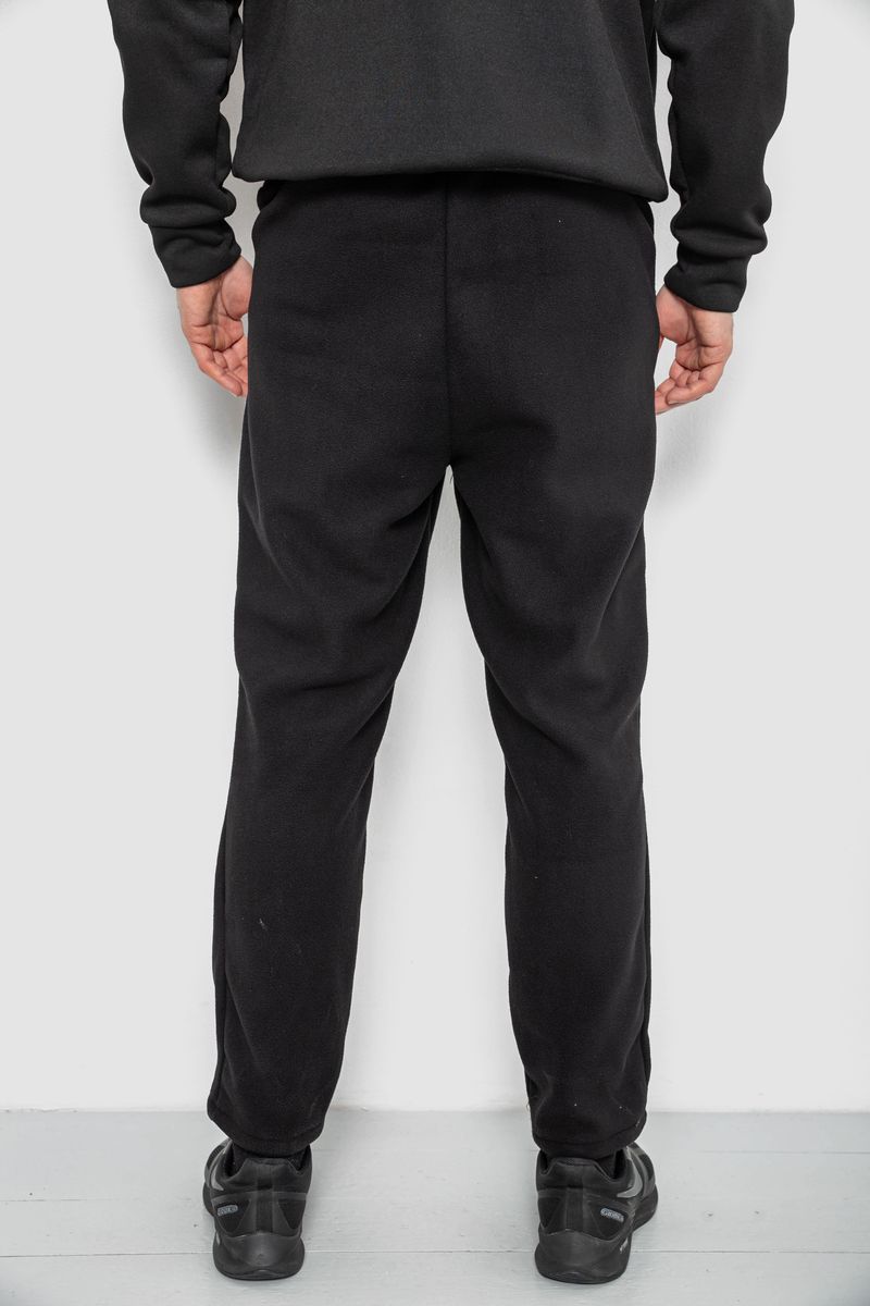Спортивные штаны мужские однотонные на поларфлисе, цвет черный, 257R21 — изображение 4
