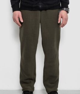 Спортивные штаны мужские однотонные на поларфлисе, цвет хаки, 257R21