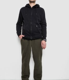 Спортивные штаны мужские однотонные на поларфлисе, цвет хаки, 257R21