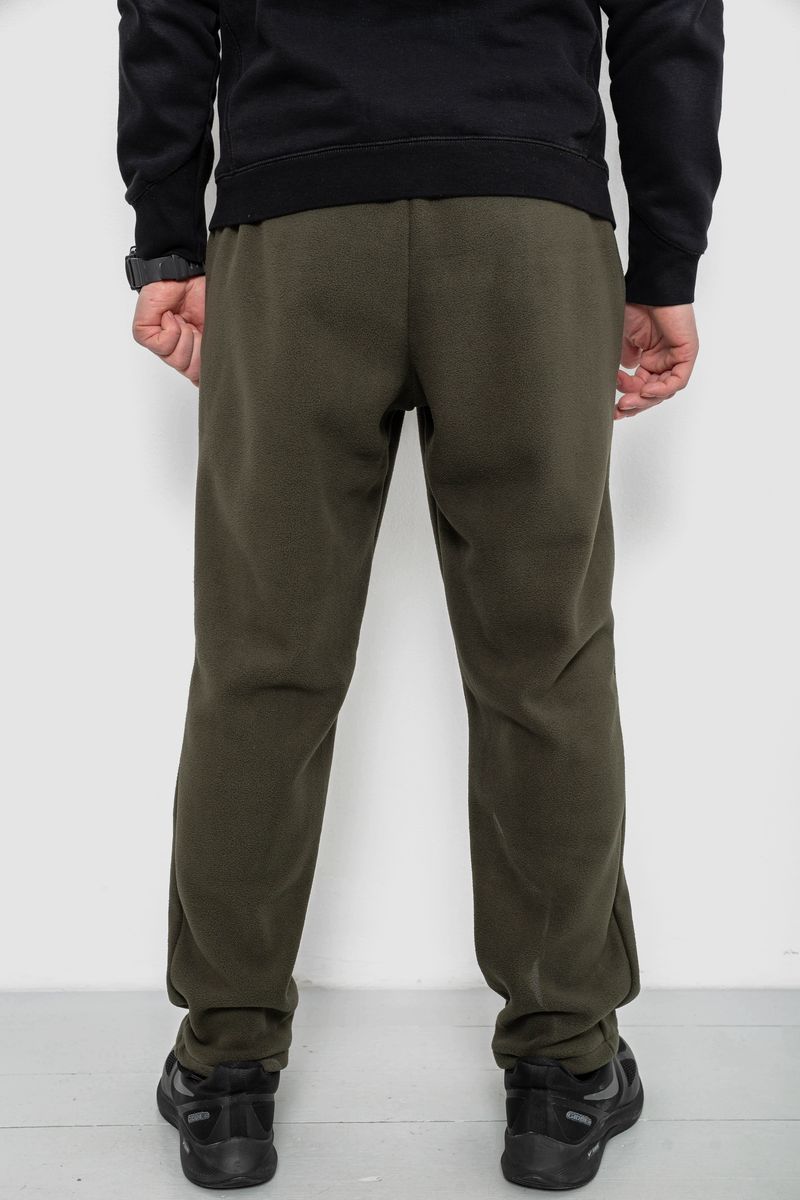 Спортивные штаны мужские однотонные на поларфлисе, цвет хаки, 257R21 — изображение 4
