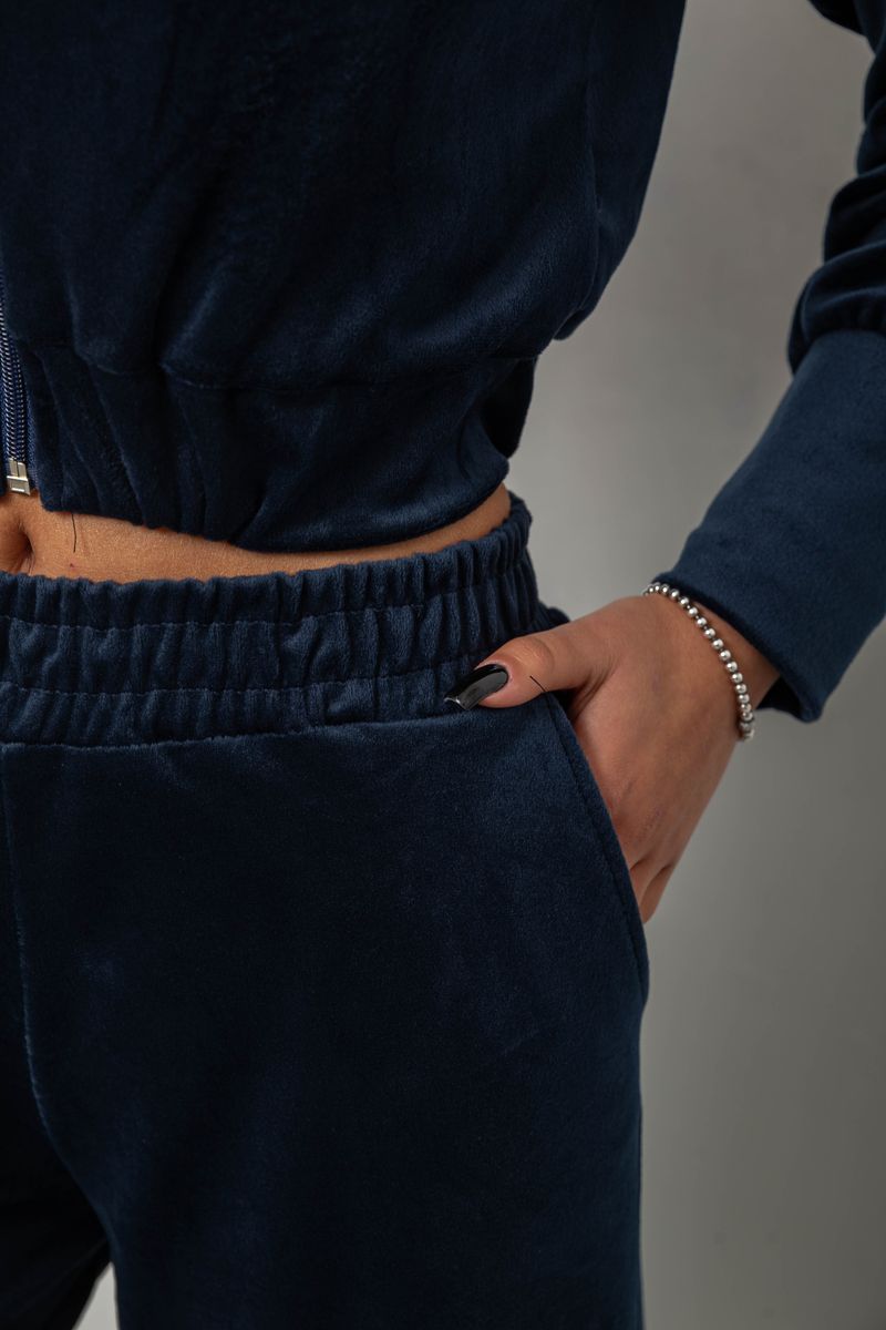 Спортивный костюм женский велюровый, цвет синий, 257R4125 — изображение 5