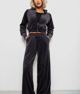 Спортивный костюм женский велюровый, цвет чернильный, 257R4125