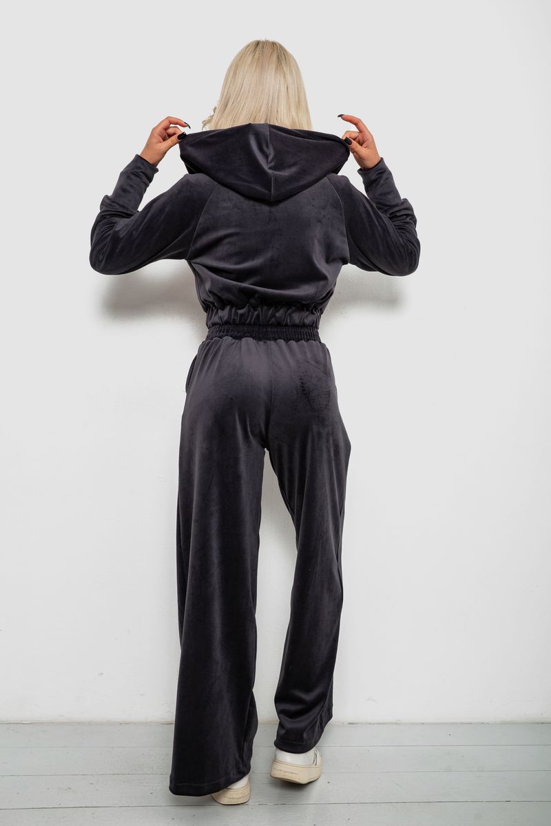 Спортивный костюм женский велюровый, цвет чернильный, 257R4125 — изображение 4