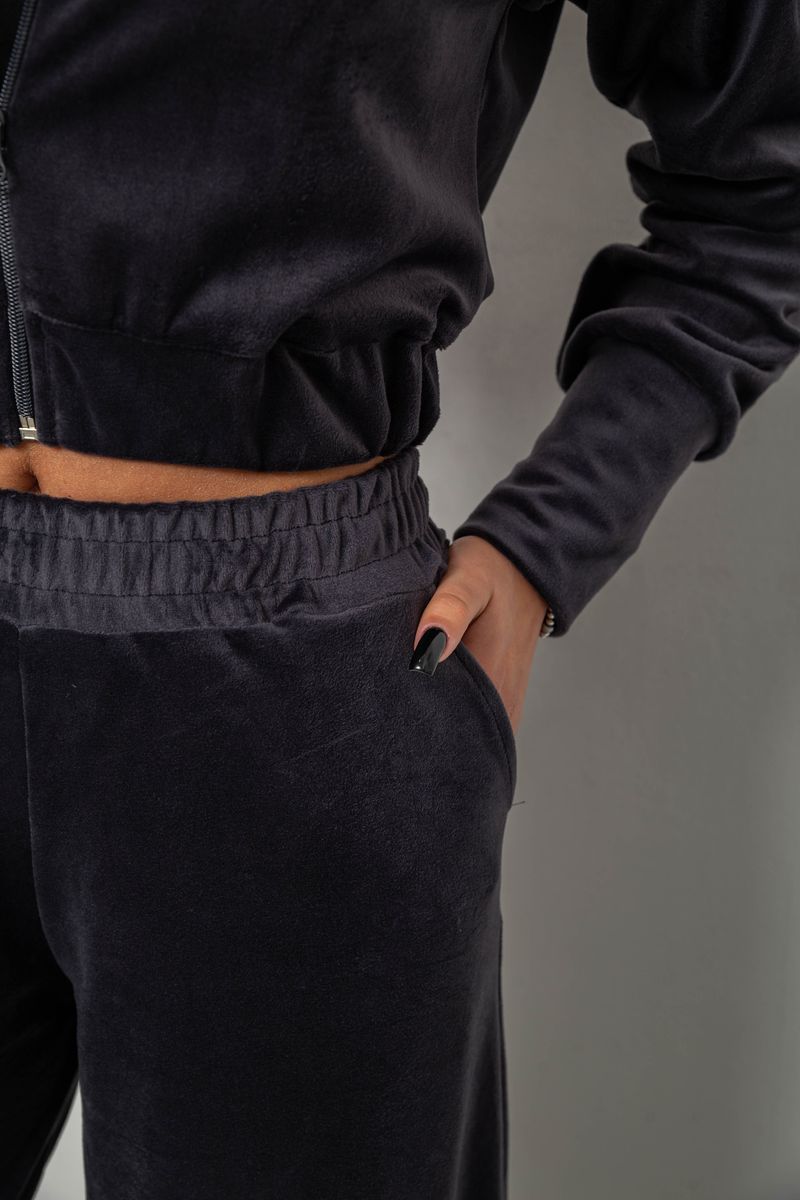 Спортивный костюм женский велюровый, цвет чернильный, 257R4125 — изображение 5