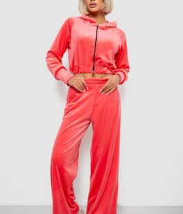 Спортивный костюм женский велюровый, цвет розовый, 257R4125