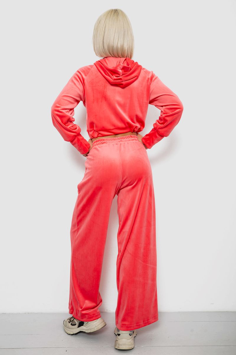 Спортивный костюм женский велюровый, цвет розовый, 257R4125 — изображение 4