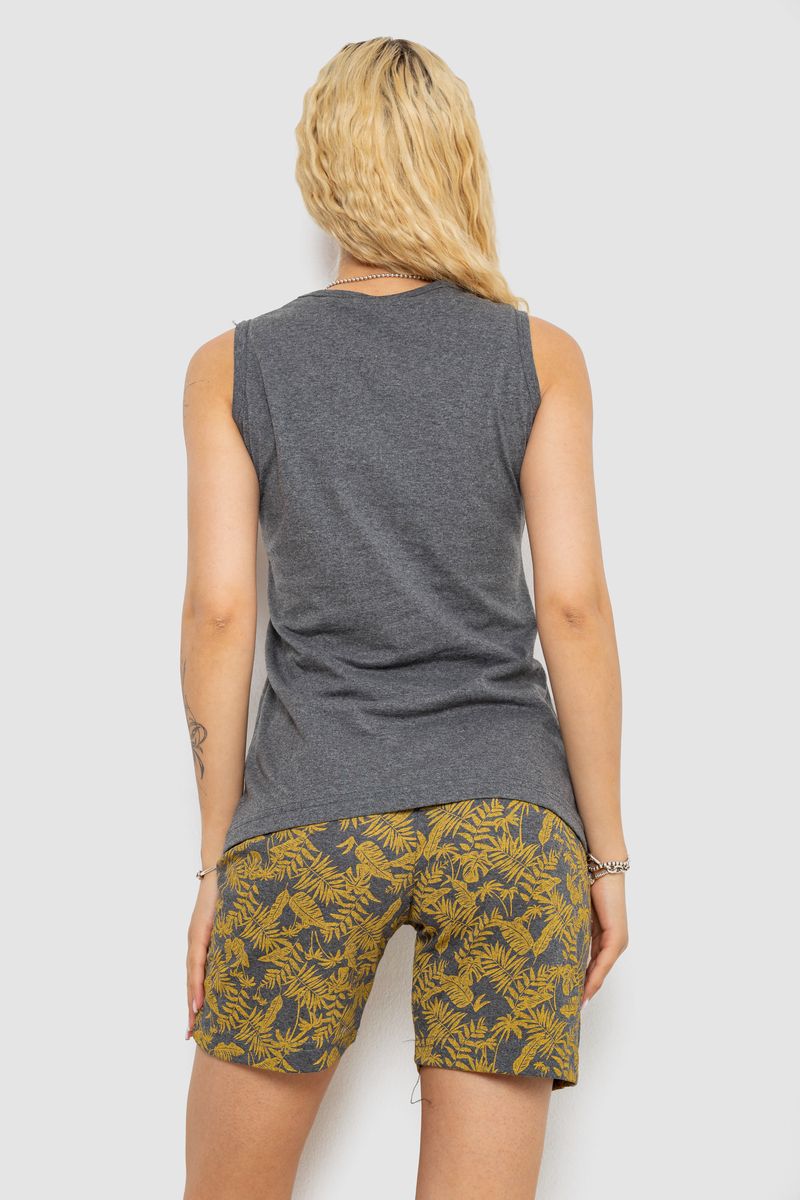 Пижама женская с принтом, цвет серый, 243R9639 — изображение 4